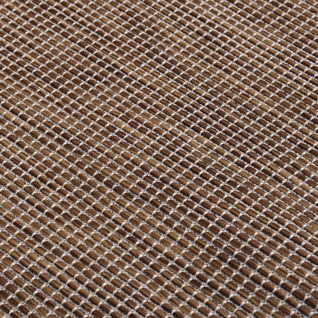 Vanjski tepih ravnog tkanja 80 x 150 cm smeđi