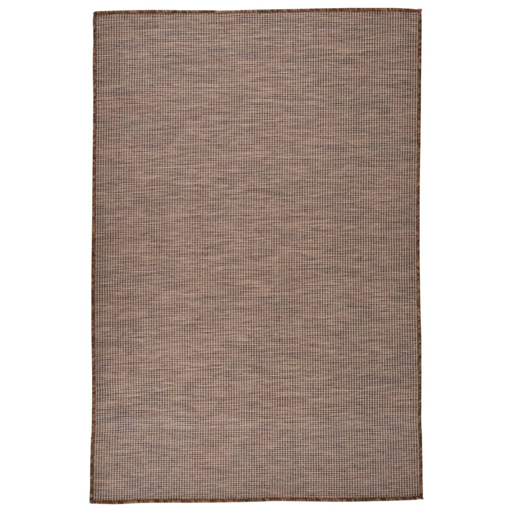 Vanjski tepih ravnog tkanja 120 x 170 cm smeđi