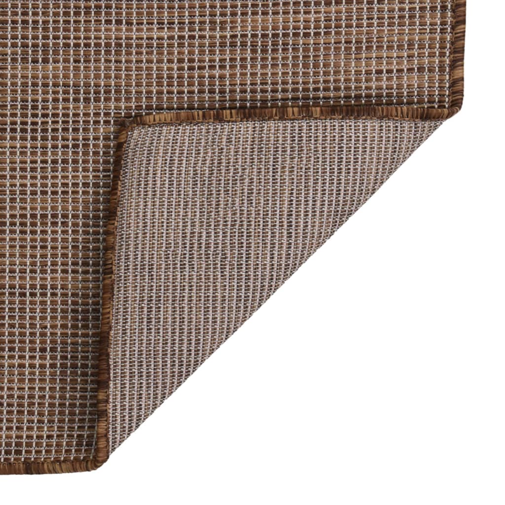 Vanjski tepih ravnog tkanja 140 x 200 cm smeđi