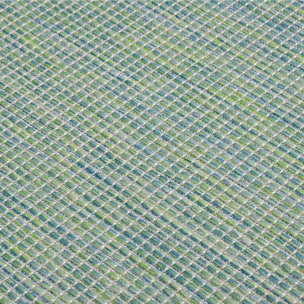 Vanjski tepih ravnog tkanja 140 x 200 cm tirkizni