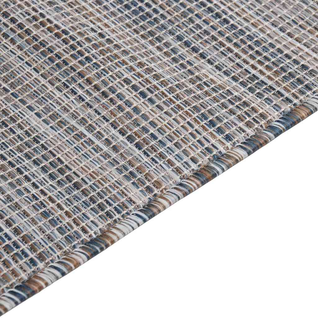 Vanjski tepih ravnog tkanja 80 x 150 cm smeđe-plava