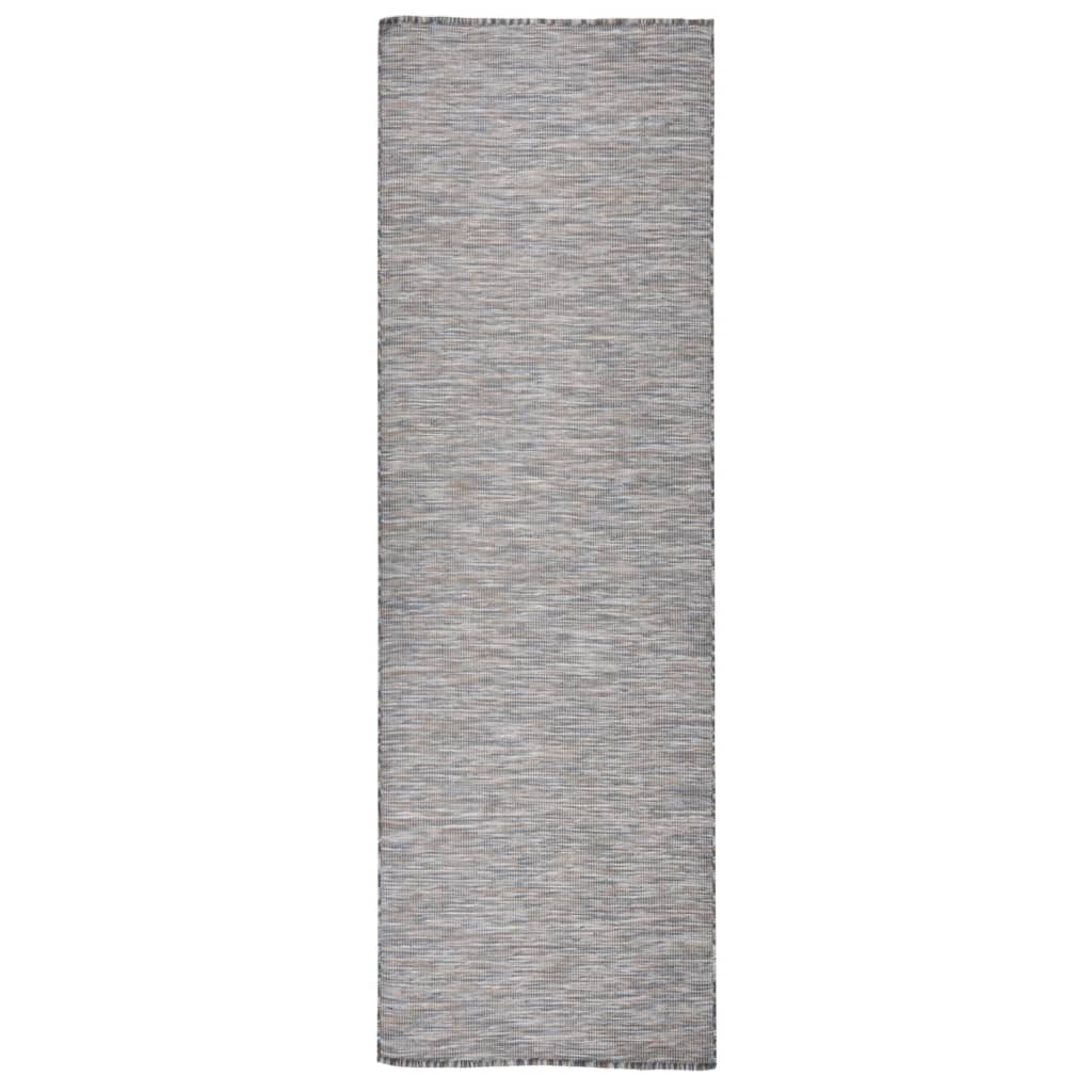 Vanjski tepih ravnog tkanja 80 x 250 cm smeđe-plava