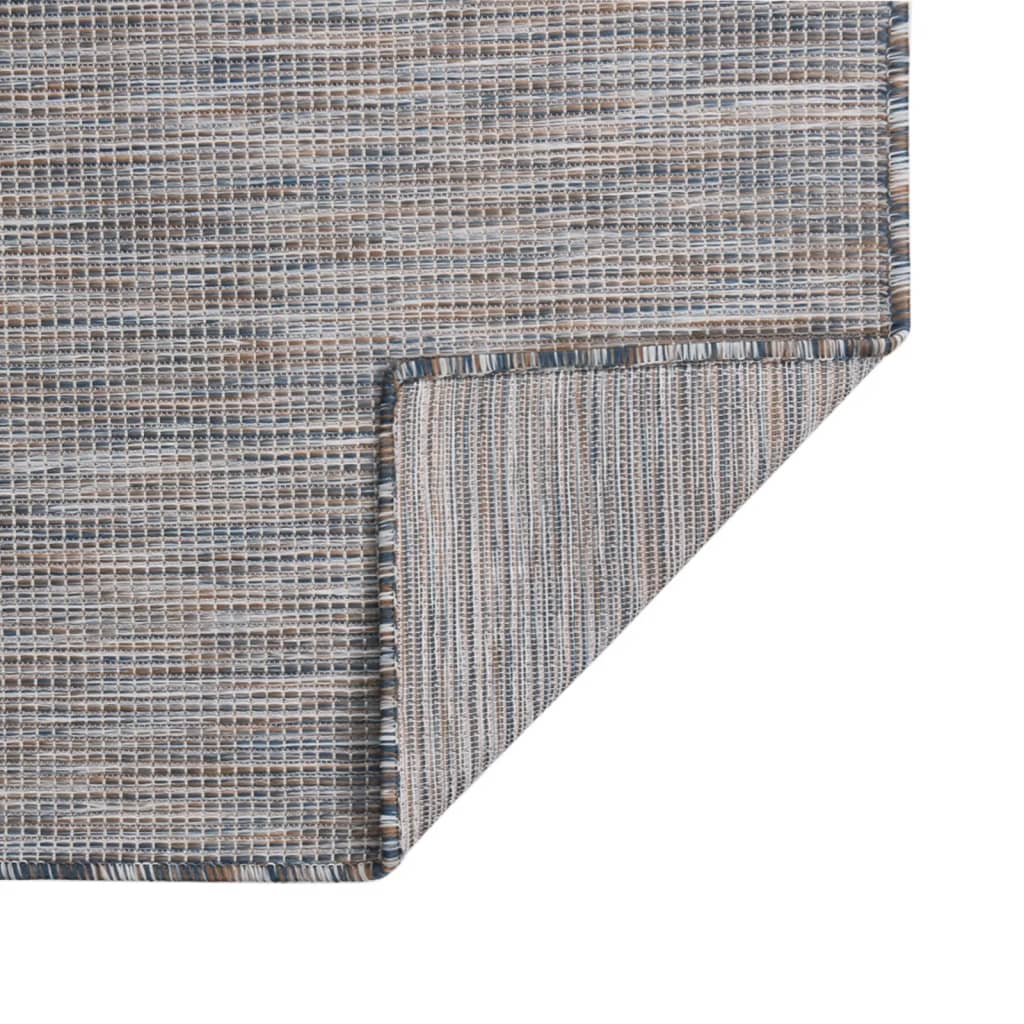 Vanjski tepih ravnog tkanja 80 x 250 cm smeđe-plava