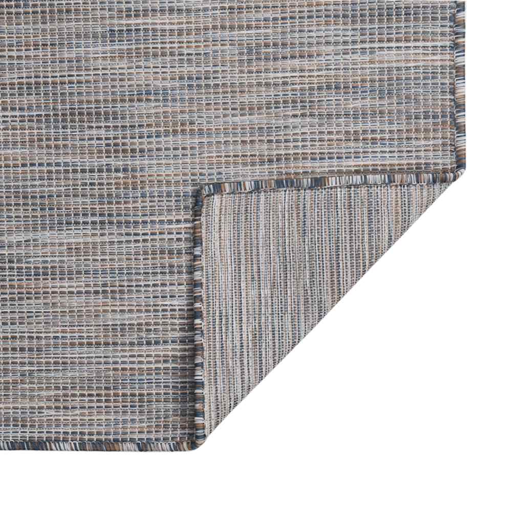 Vanjski tepih ravnog tkanja 160 x 230 cm smeđe-plava