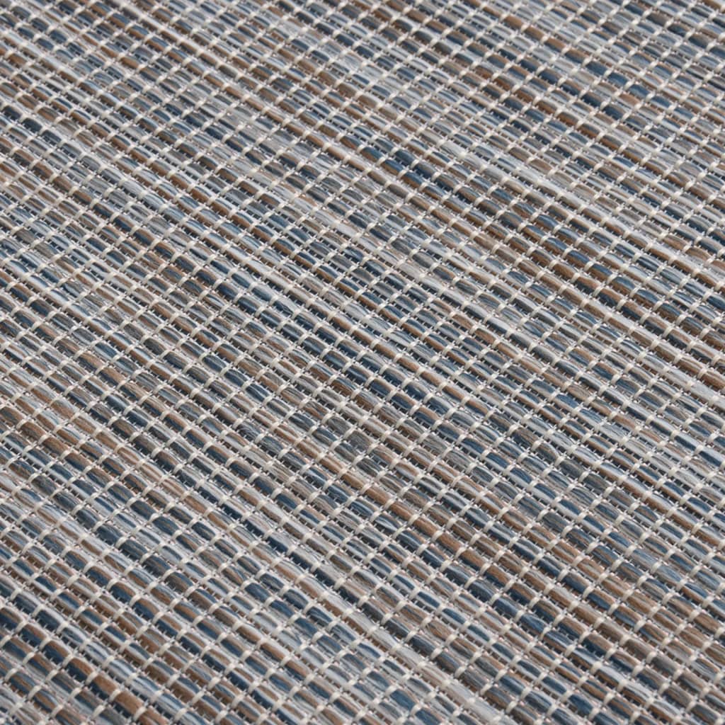 Vanjski tepih ravnog tkanja 160 x 230 cm smeđe-plava
