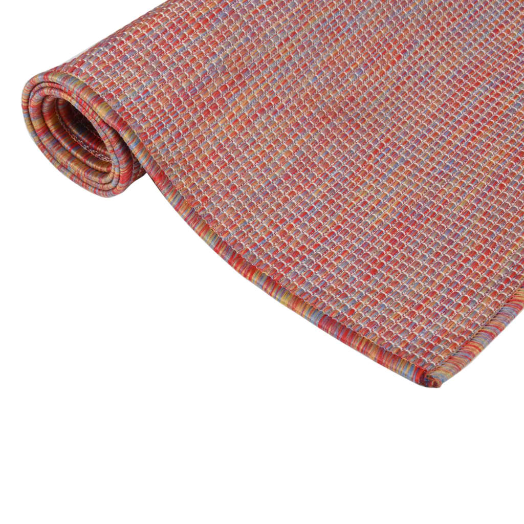 Vanjski tepih ravnog tkanja 80 x 150 cm crveni