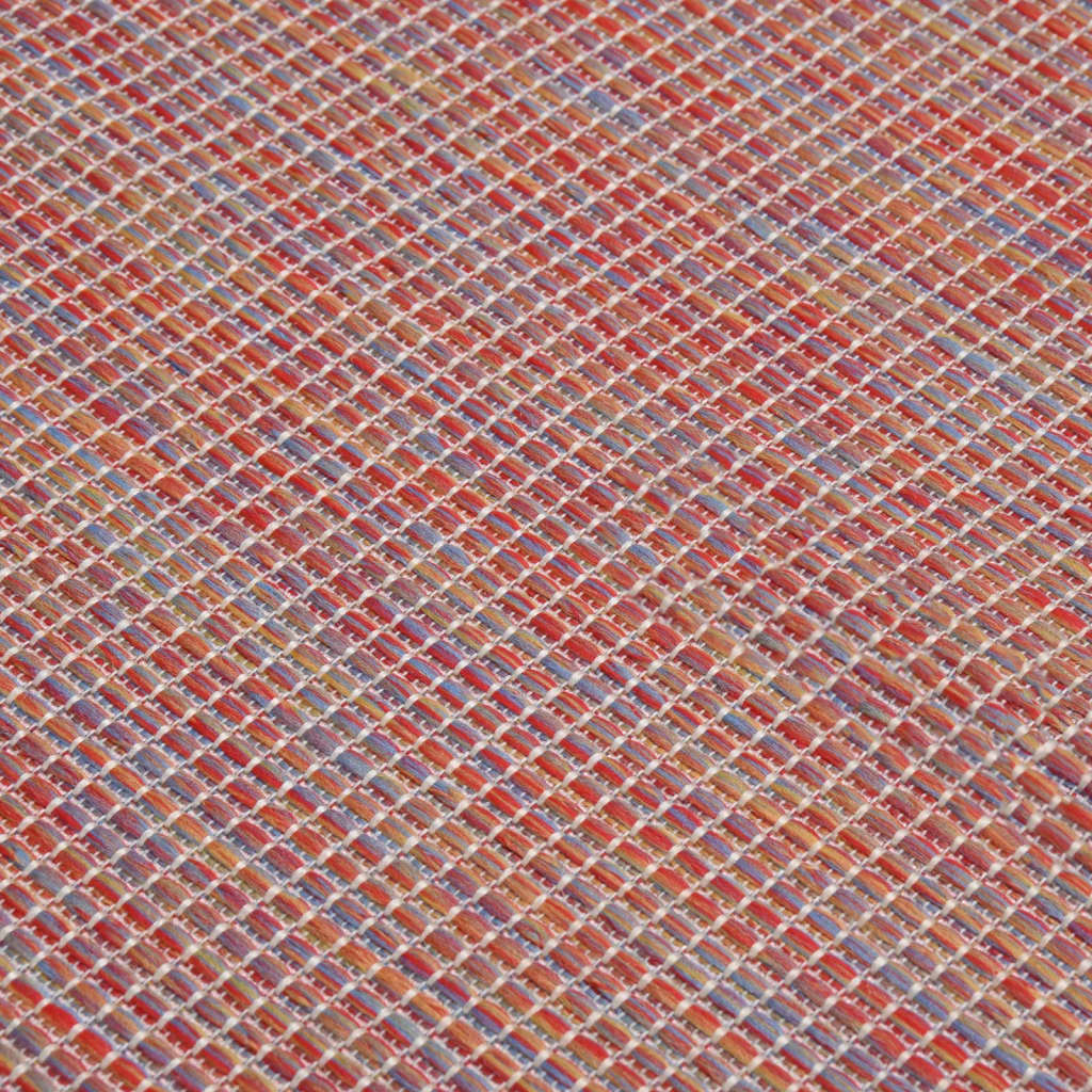 Vanjski tepih ravnog tkanja 80 x 150 cm crveni