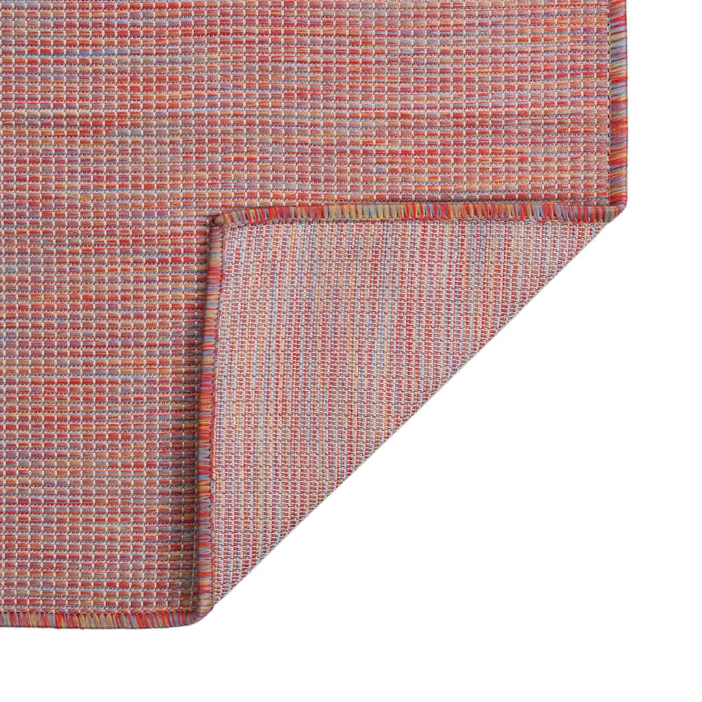 Vanjski tepih ravnog tkanja 100 x 200 cm crveni