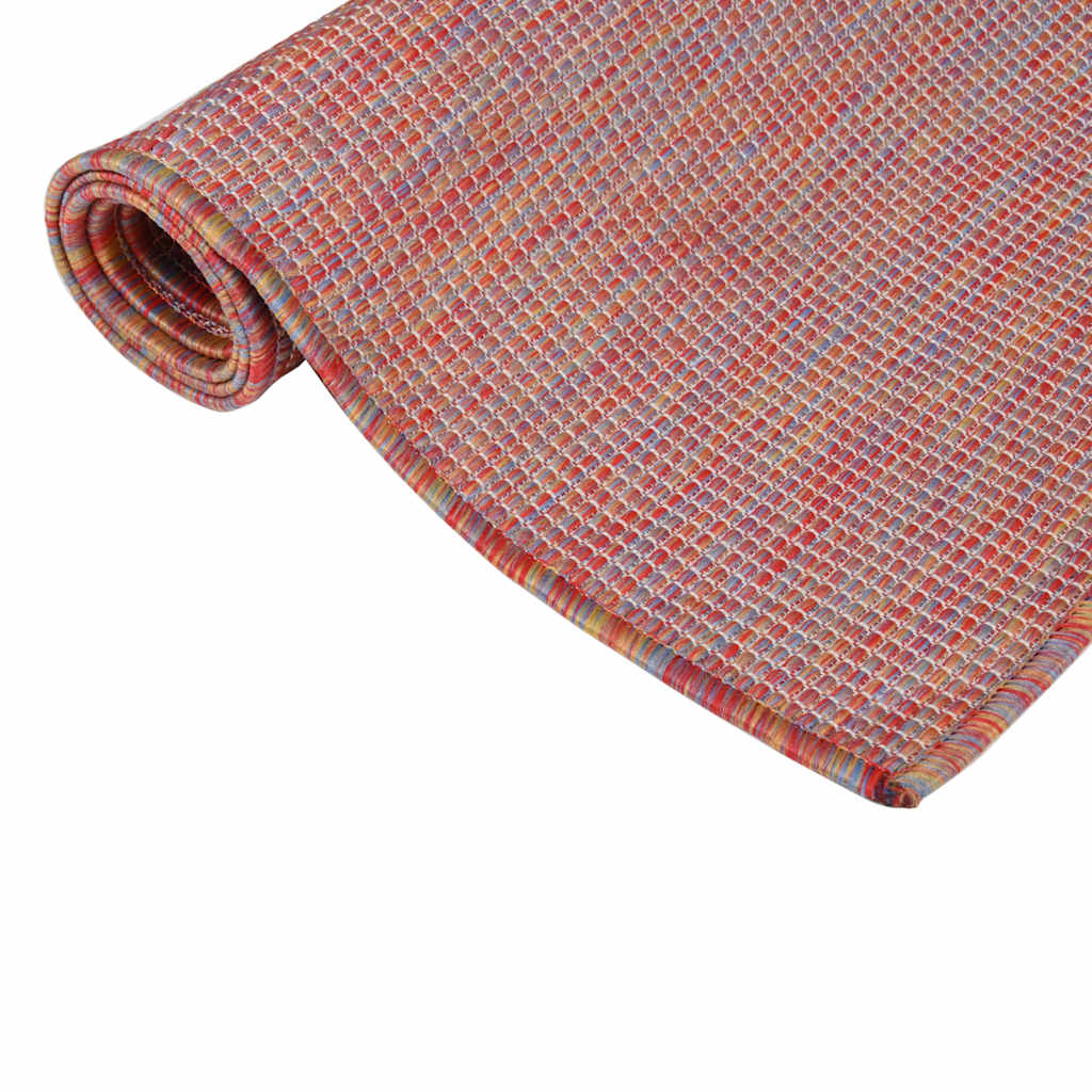 Vanjski tepih ravnog tkanja 100 x 200 cm crveni