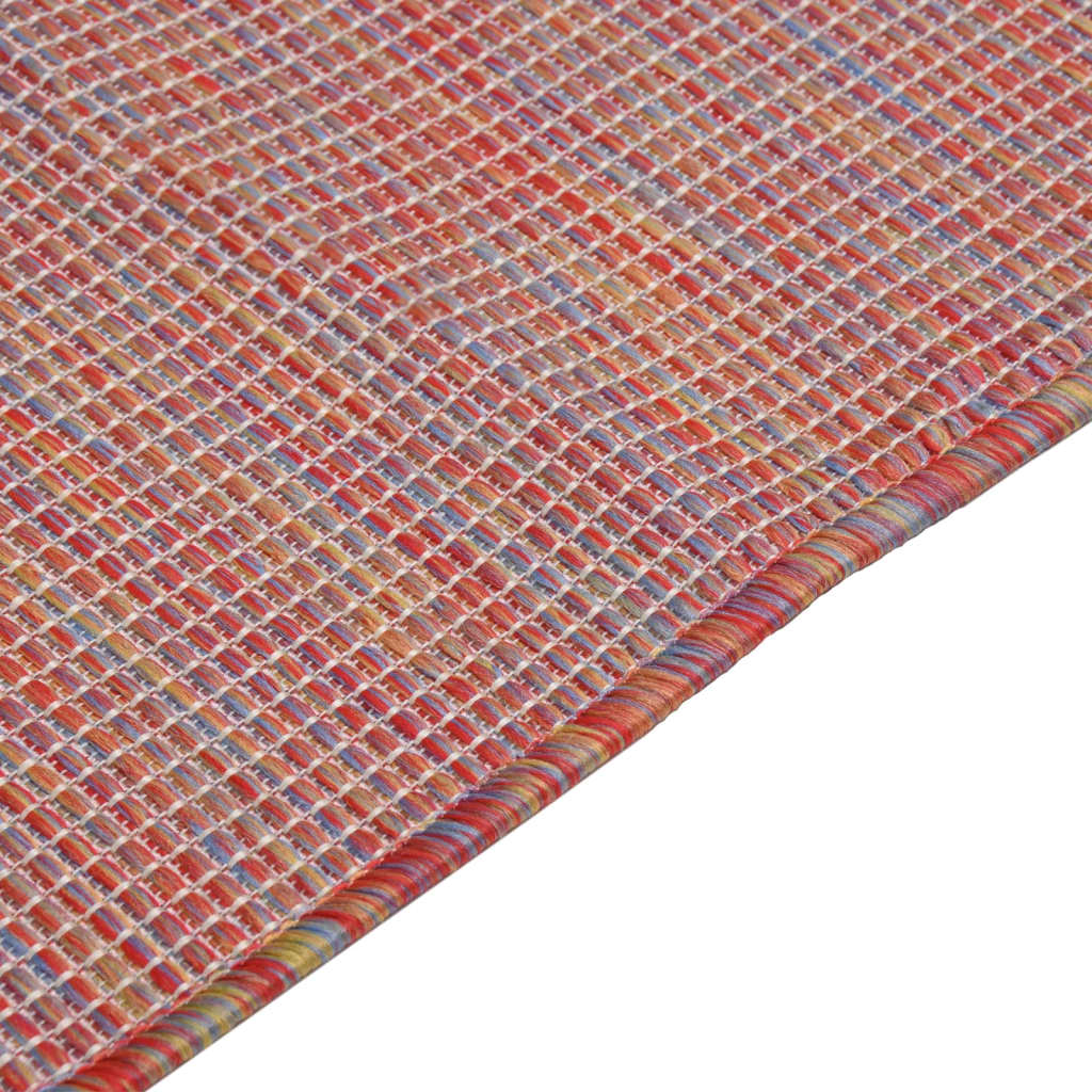 Vanjski tepih ravnog tkanja 100 x 200 cm crveni