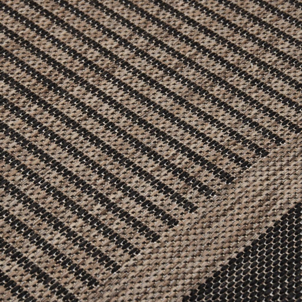 Vanjski tepih ravnog tkanja 160 x 230 cm tamnosmeđi