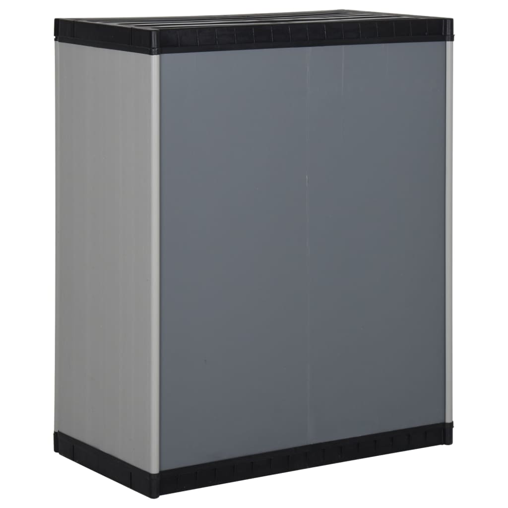 Vrtni ormarić za pohranu s 1 policom sivo-crni 68 x 40 x 85 cm
