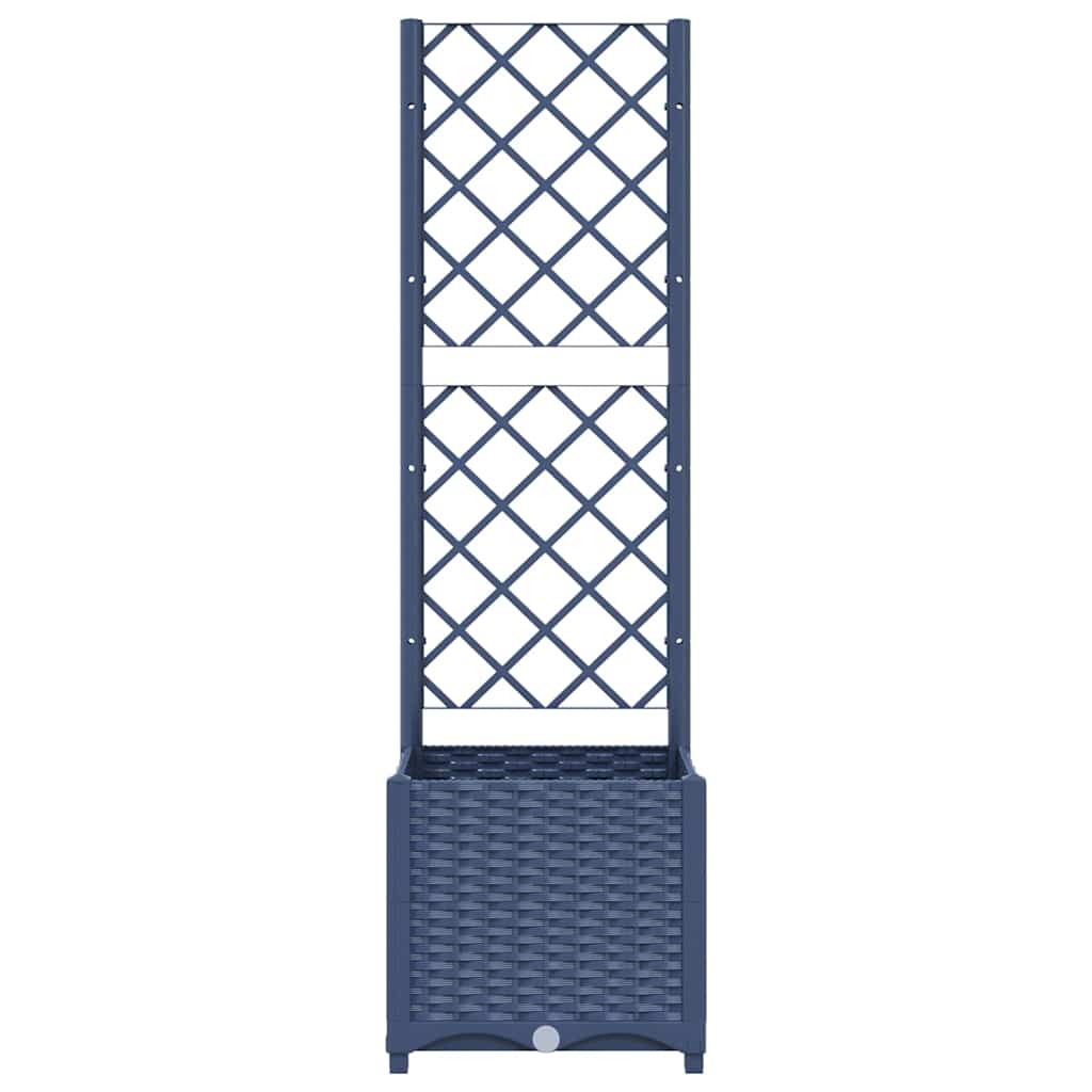 Vrtna žardinjera s rešetkom plavo-siva 40x40x136 cm PP