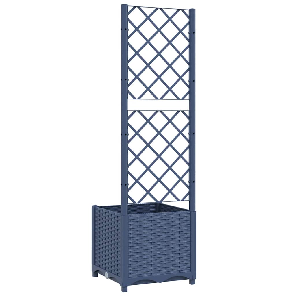 Vrtna žardinjera s rešetkom plavo-siva 40x40x136 cm PP