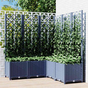 Vrtna sadilica s rešetkom plava siva 120 x 120 x 136 cm PP
