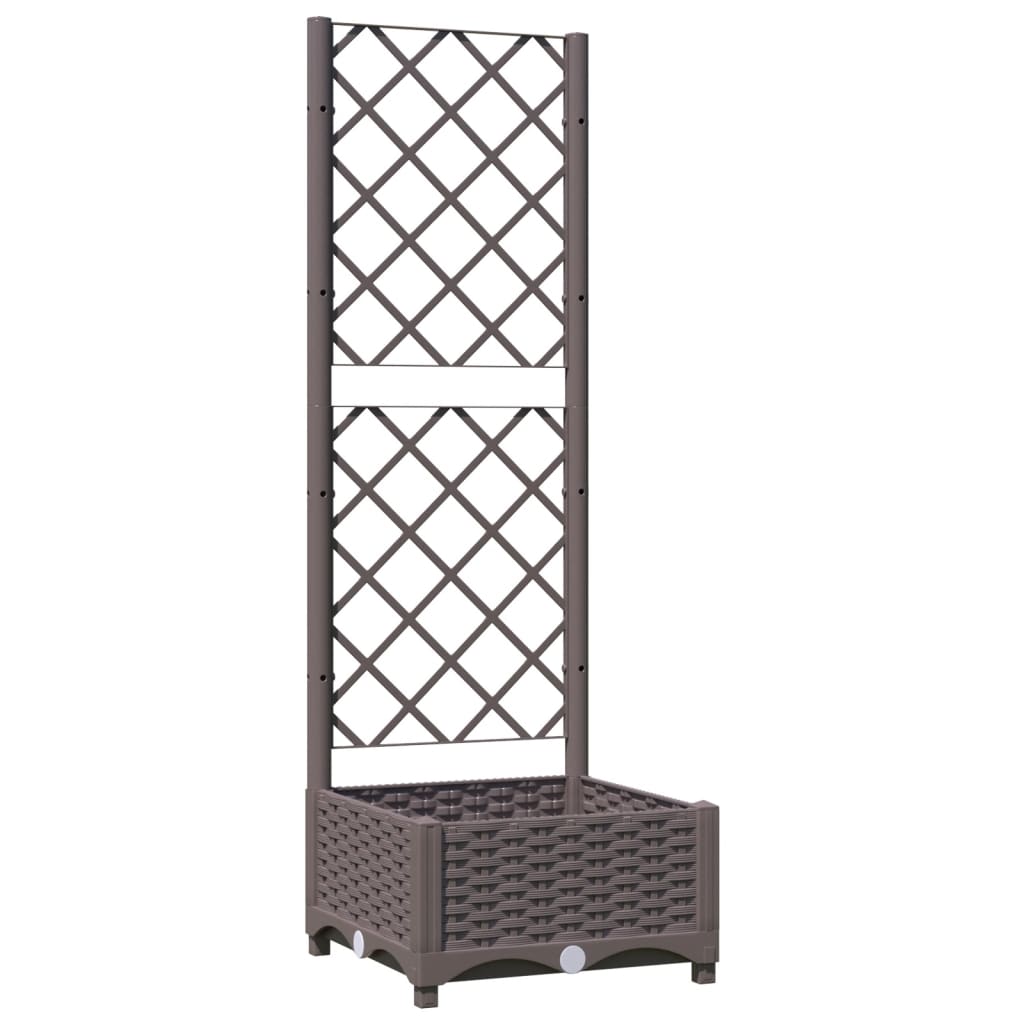 Vrtna sadilica s rešetkom smeđa 40 x 40 x 121,5 cm PP
