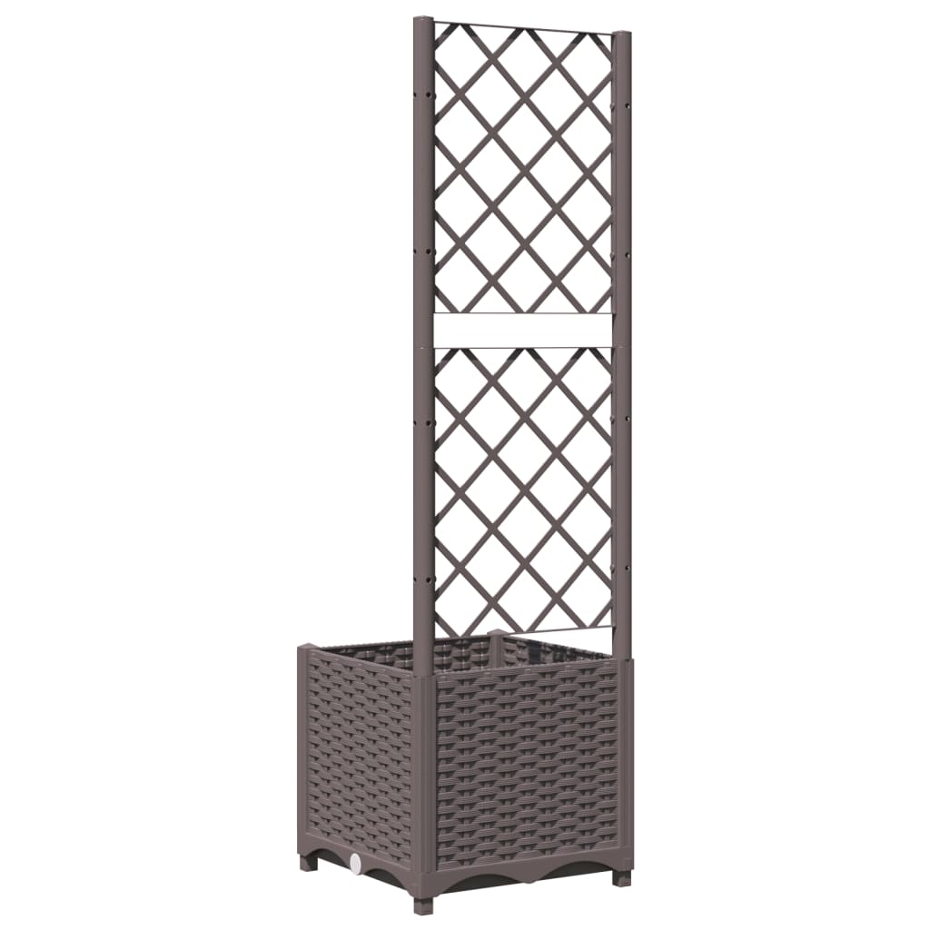Vrtna sadilica s rešetkom smeđa 40 x 40 x 136 cm PP