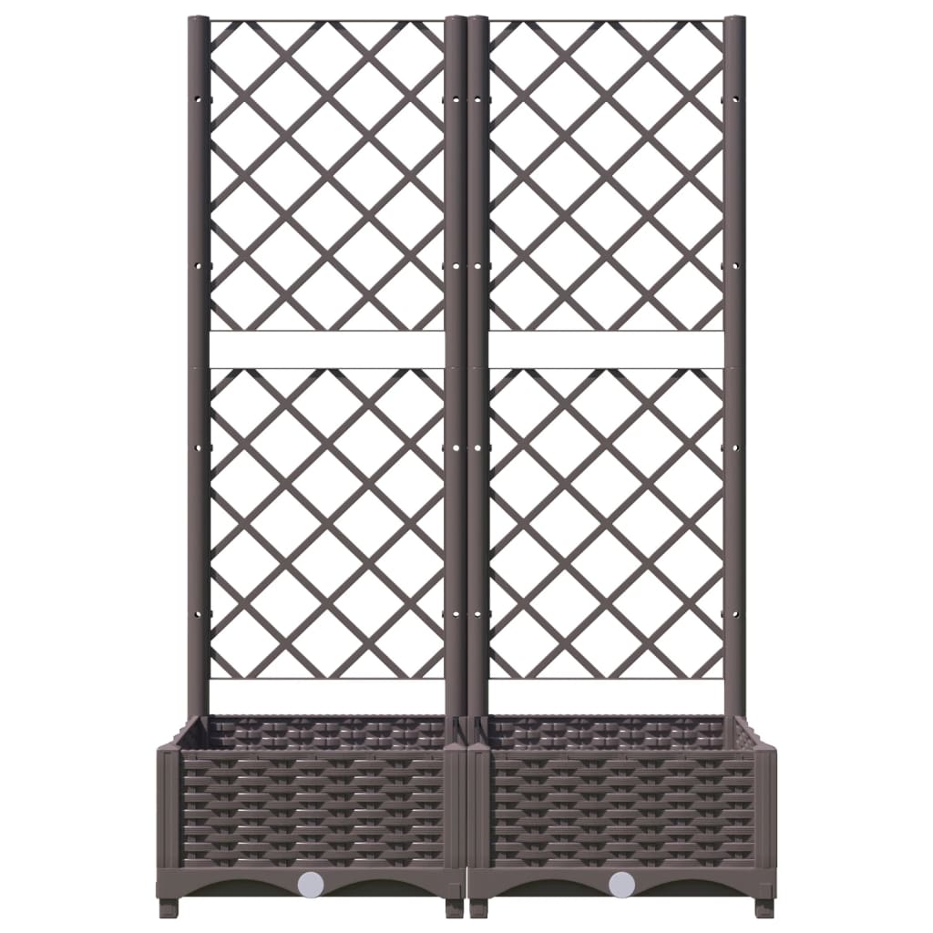 Vrtna sadilica s rešetkom smeđa 80 x 40 x 121,5 cm PP