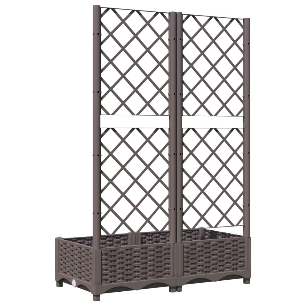Vrtna sadilica s rešetkom smeđa 80 x 40 x 121,5 cm PP