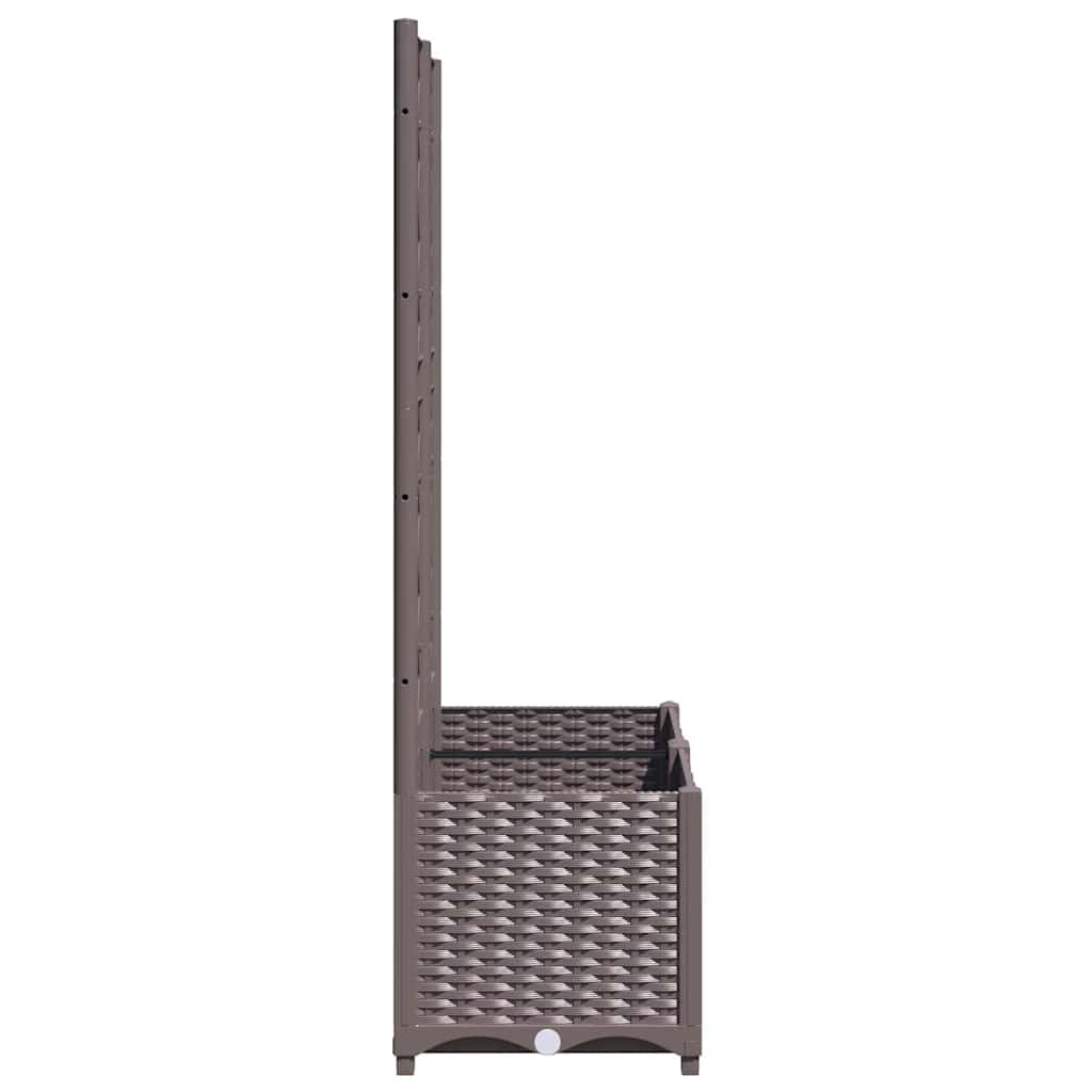 Vrtna sadilica s rešetkom smeđa 80 x 40 x 136 cm PP