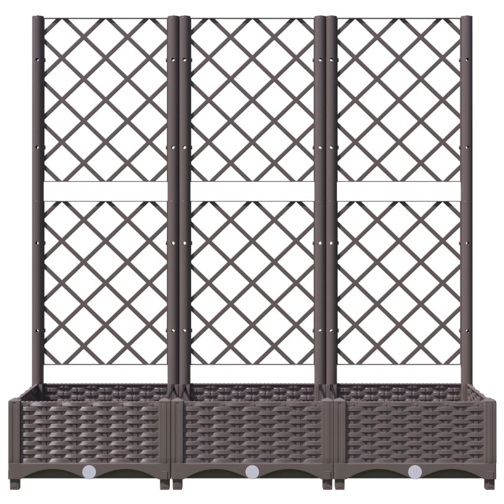 Vrtna žardinjera s rešetkom smeđa 120x40x121,5 cm PP