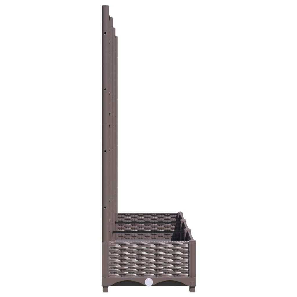 Vrtna žardinjera s rešetkom smeđa 120x40x121,5 cm PP