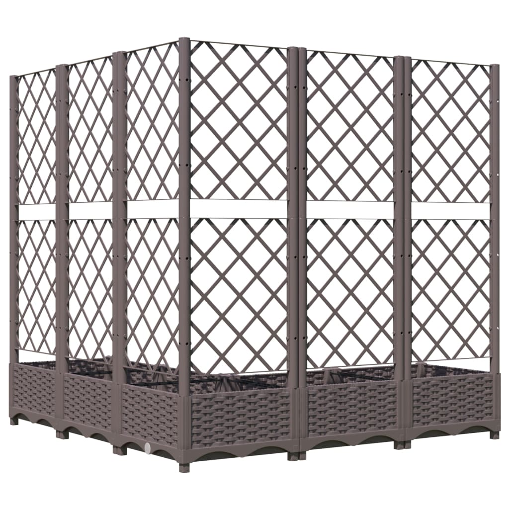Vrtna sadilica s rešetkom smeđa 120 x 120 x 121,5 cm PP