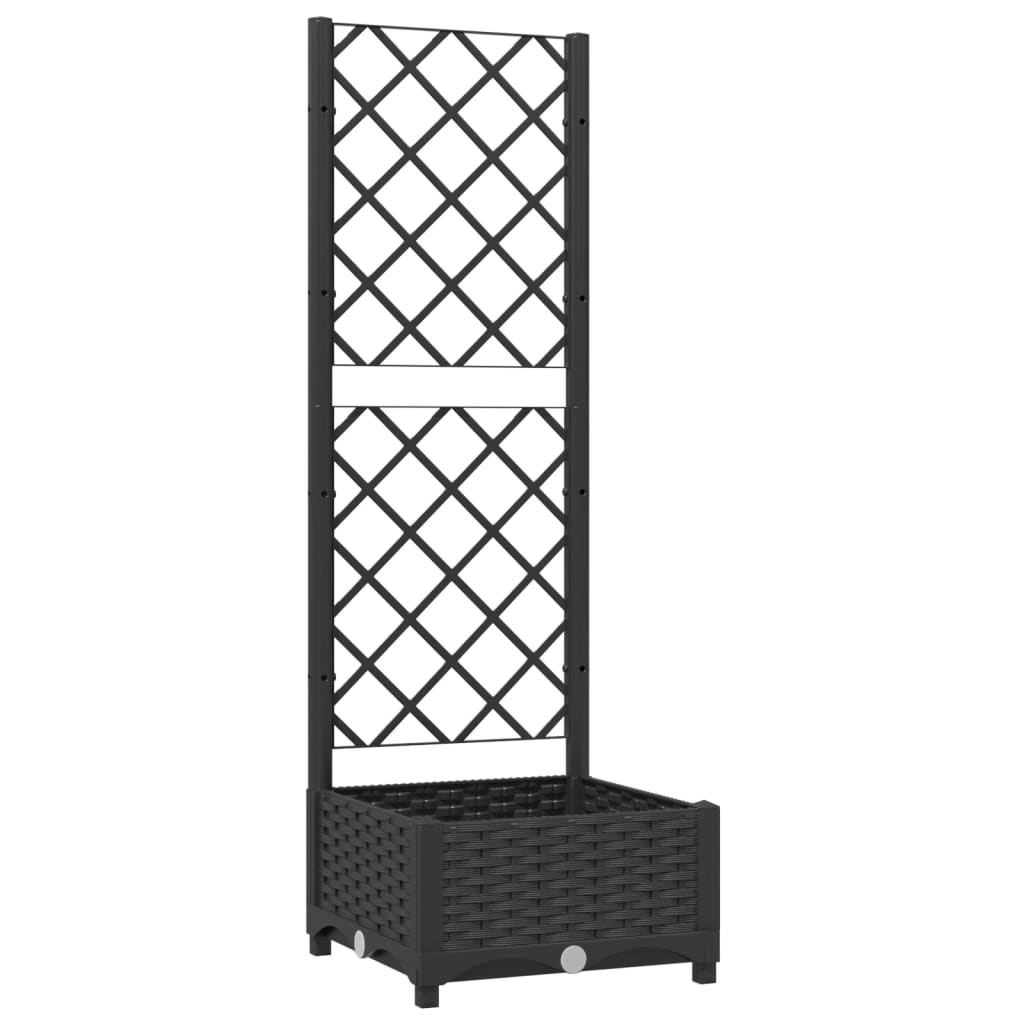 Vrtna žardinjera s rešetkom crna 40x40x121,5 cm PP