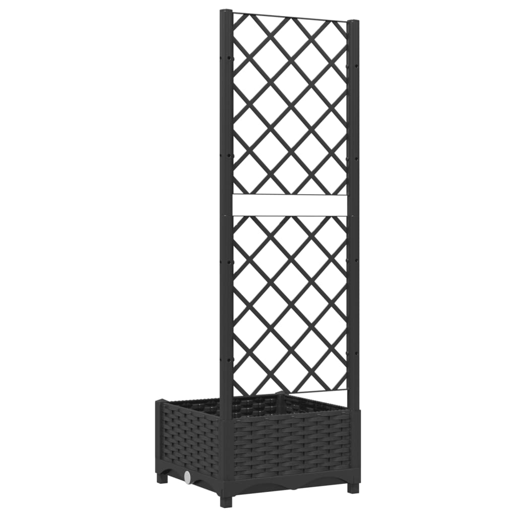 Vrtna žardinjera s rešetkom crna 40x40x121,5 cm PP