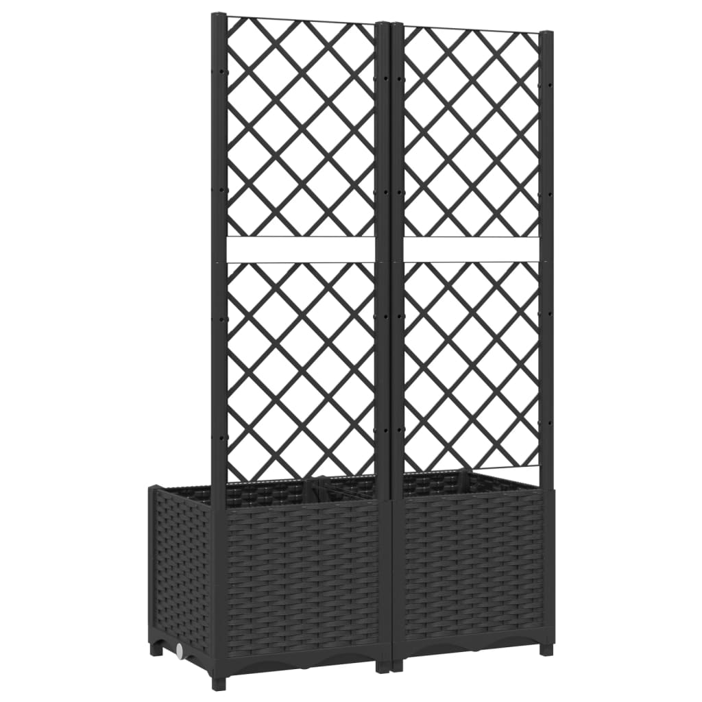 Vrtna žardinjera s rešetkom crna 80x40x136 cm PP