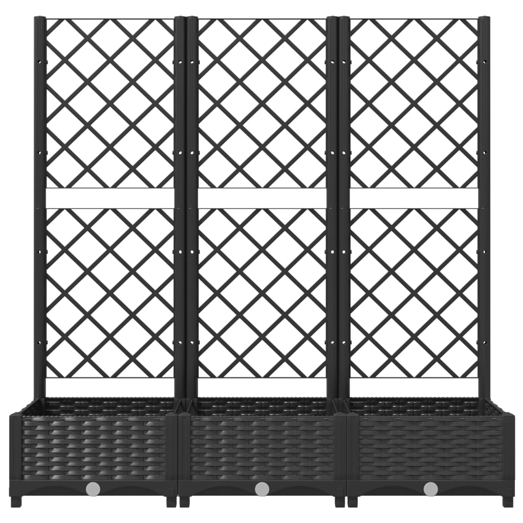Vrtna žardinjera s rešetkom crna 120x40x121,5 cm PP
