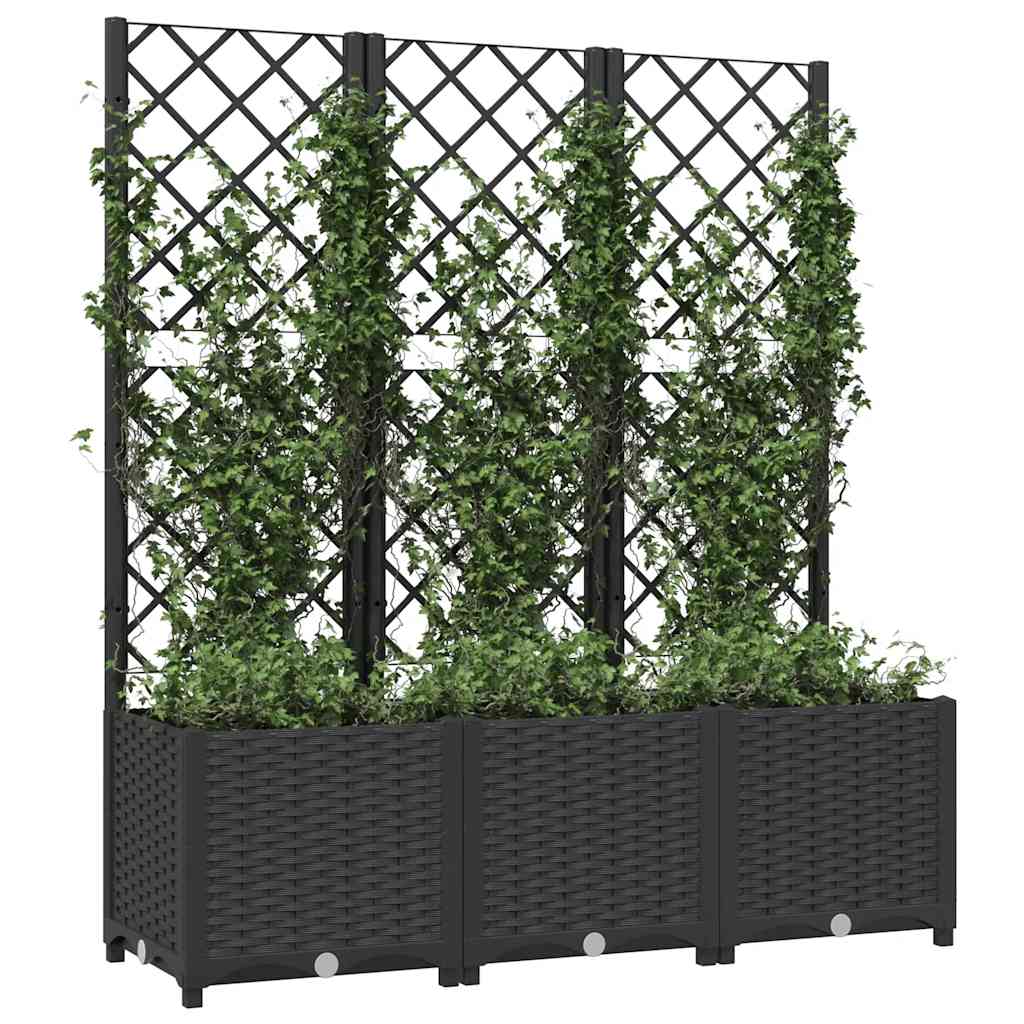 Vrtna žardinjera s rešetkom crna 120x40x136 cm PP