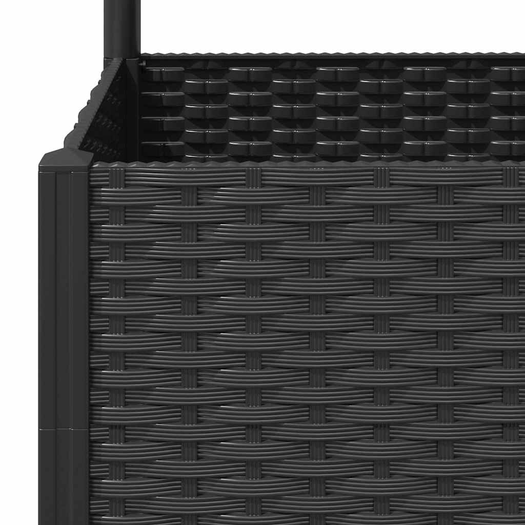 Vrtna žardinjera s rešetkom crna 120x40x136 cm PP