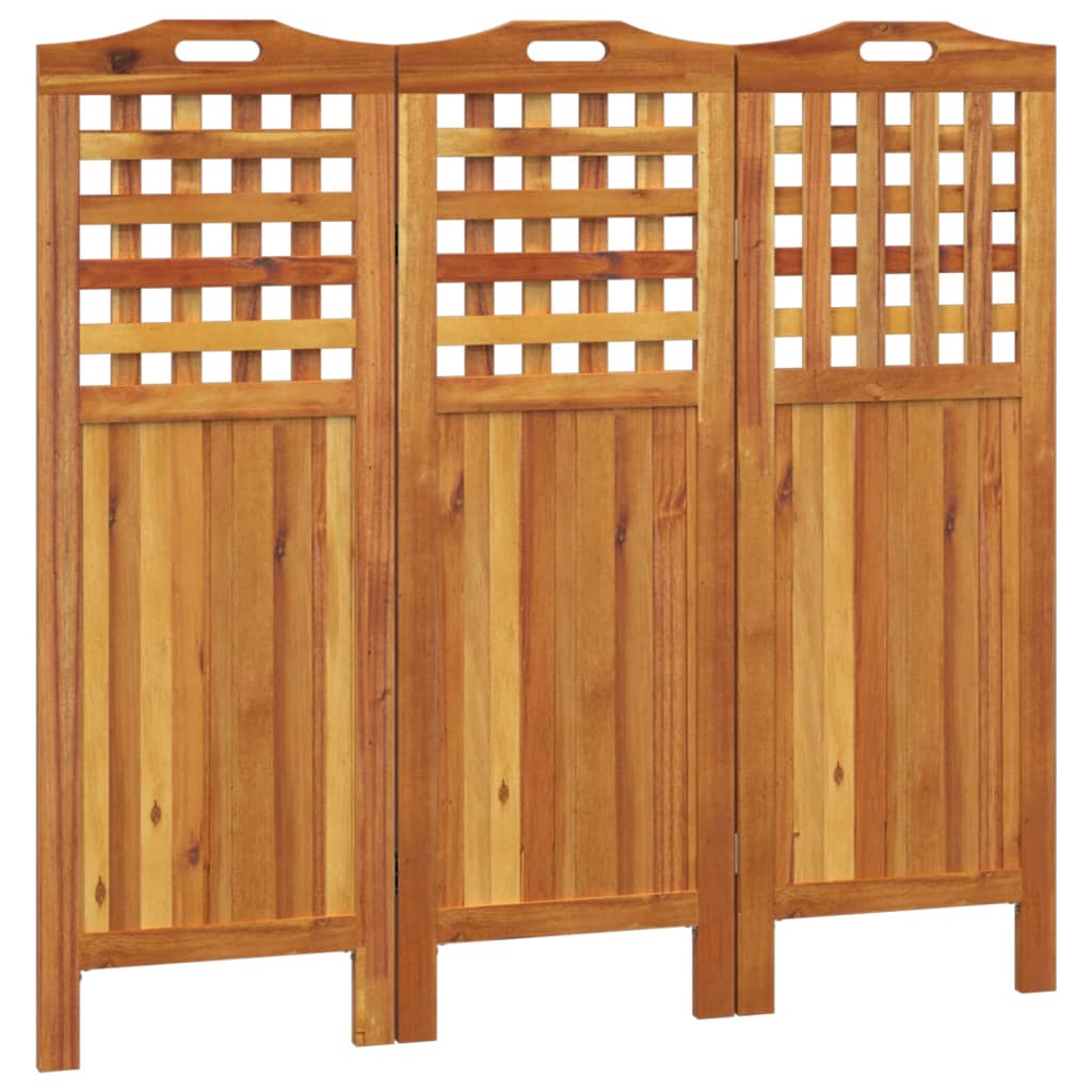Sobna pregrada s 3 panela 121,5x2x115 cm masivno bagremovo drvo