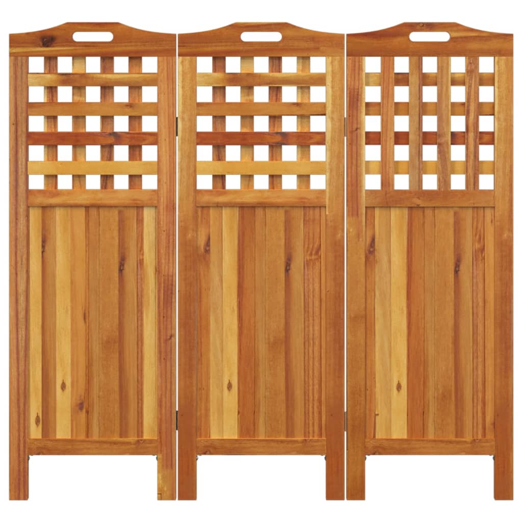 Sobna pregrada s 3 panela 121,5x2x115 cm masivno bagremovo drvo