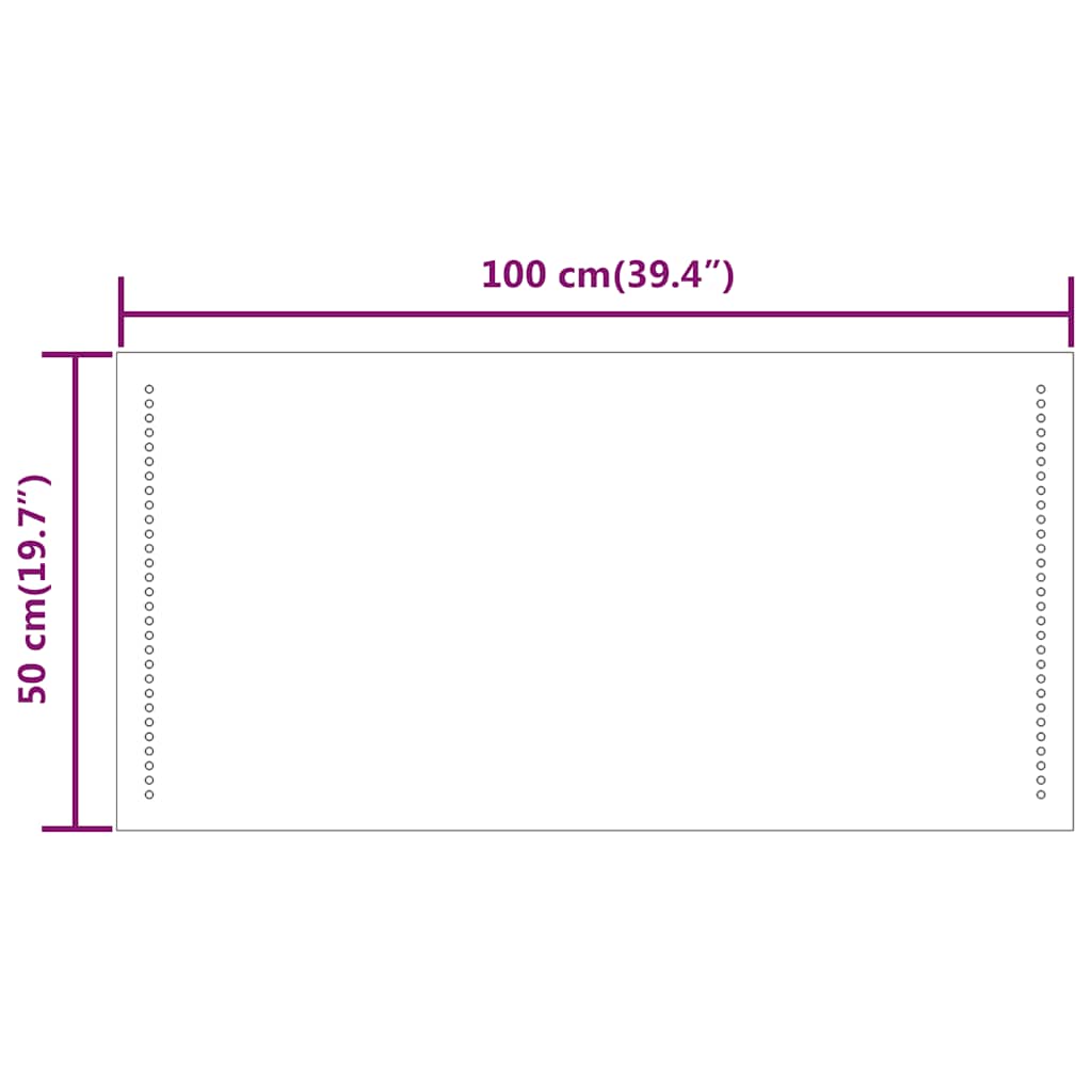 LED kupaonsko ogledalo 100x50 cm