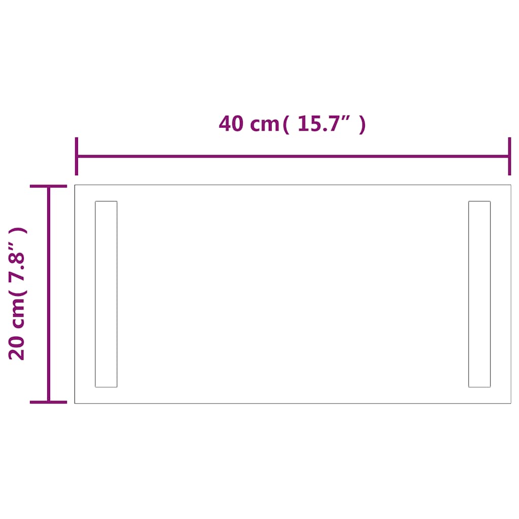 LED kupaonsko ogledalo 40x20 cm