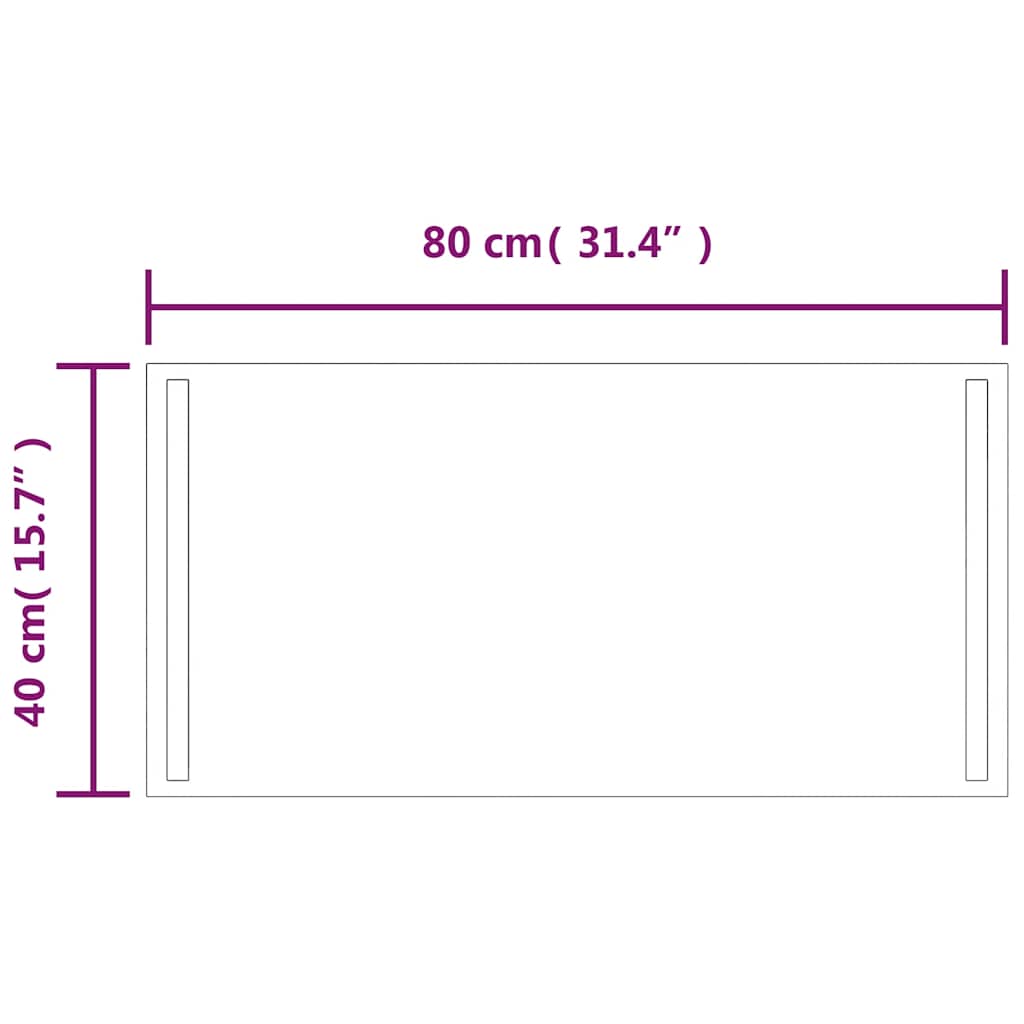 LED kupaonsko ogledalo 80x40 cm