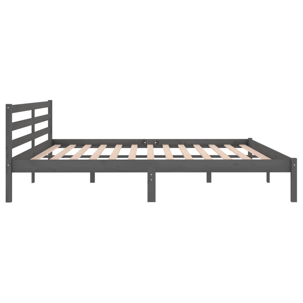 Okvir za krevet od masivne borovine 200 x 200 cm sivi