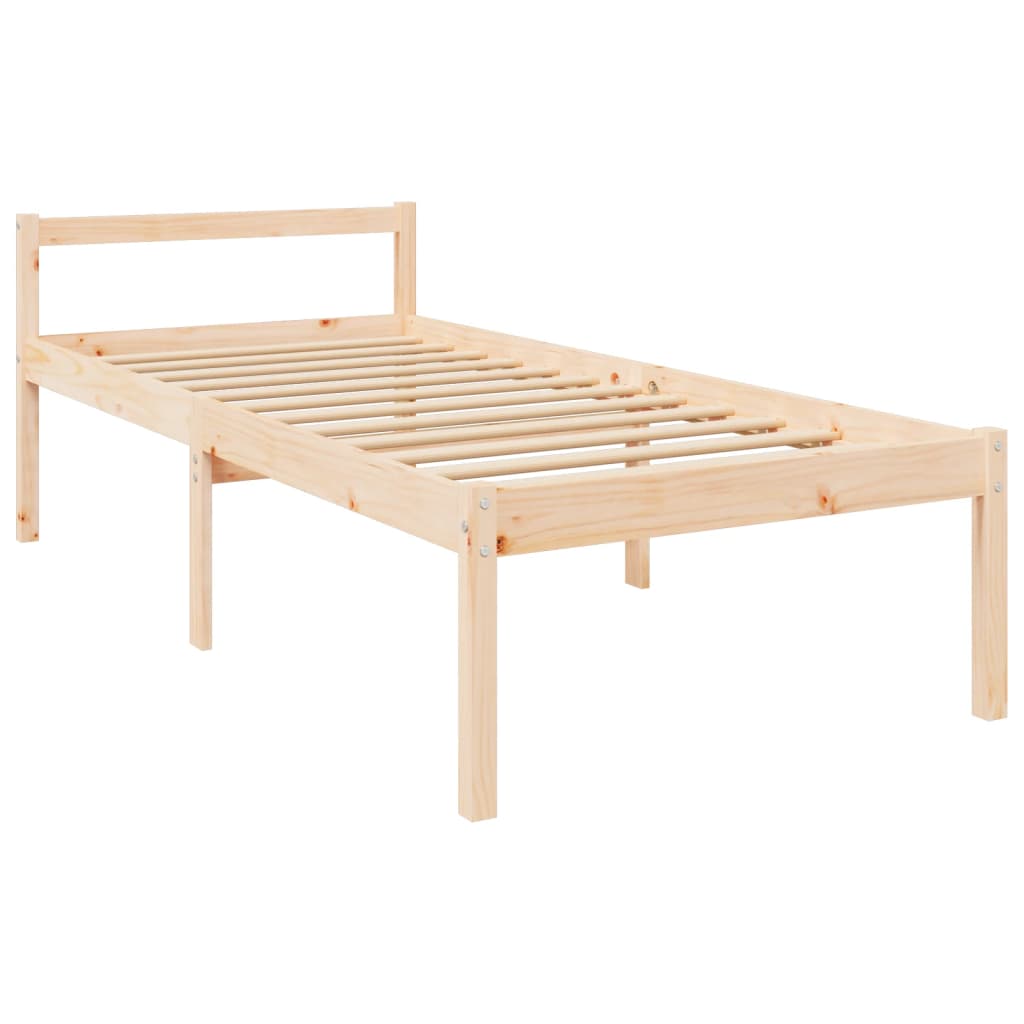 Krevet za starije osobe 90 x 190 cm mali od masivne borovine