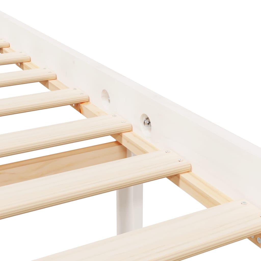 Krevet za starije osobe bijeli 90x190 cm mali masivna borovina