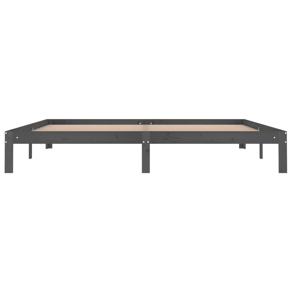 Okvir za krevet od masivne borovine sivi 200 x 200 cm