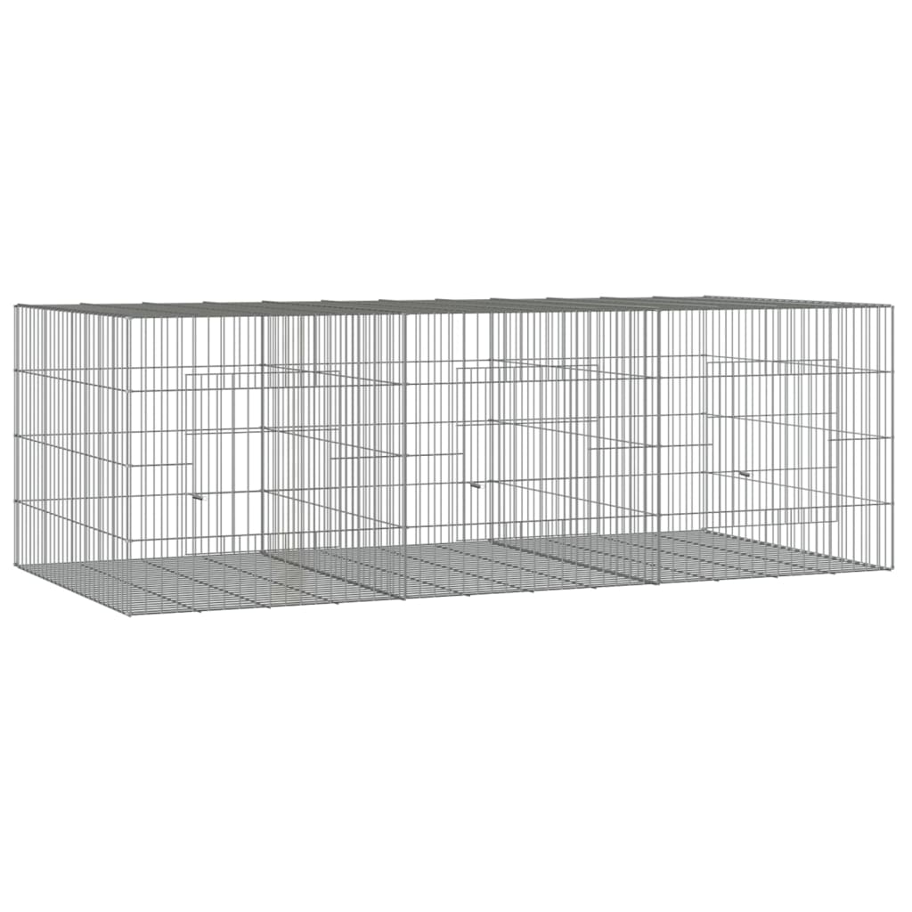 Kavez za zečeve s 3 panela 163x79x54 cm od pocinčanog željeza