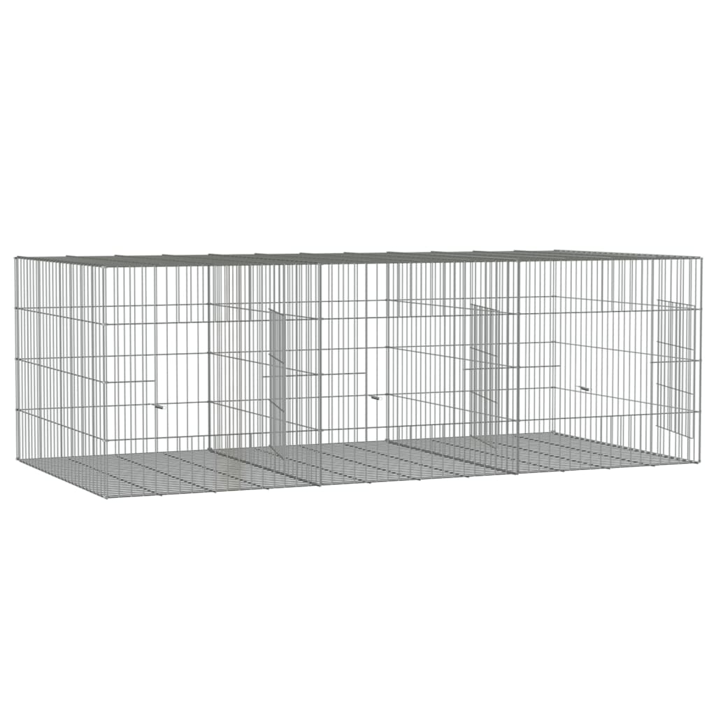 Kavez za zečeve s 3 panela 163x79x54 cm od pocinčanog željeza