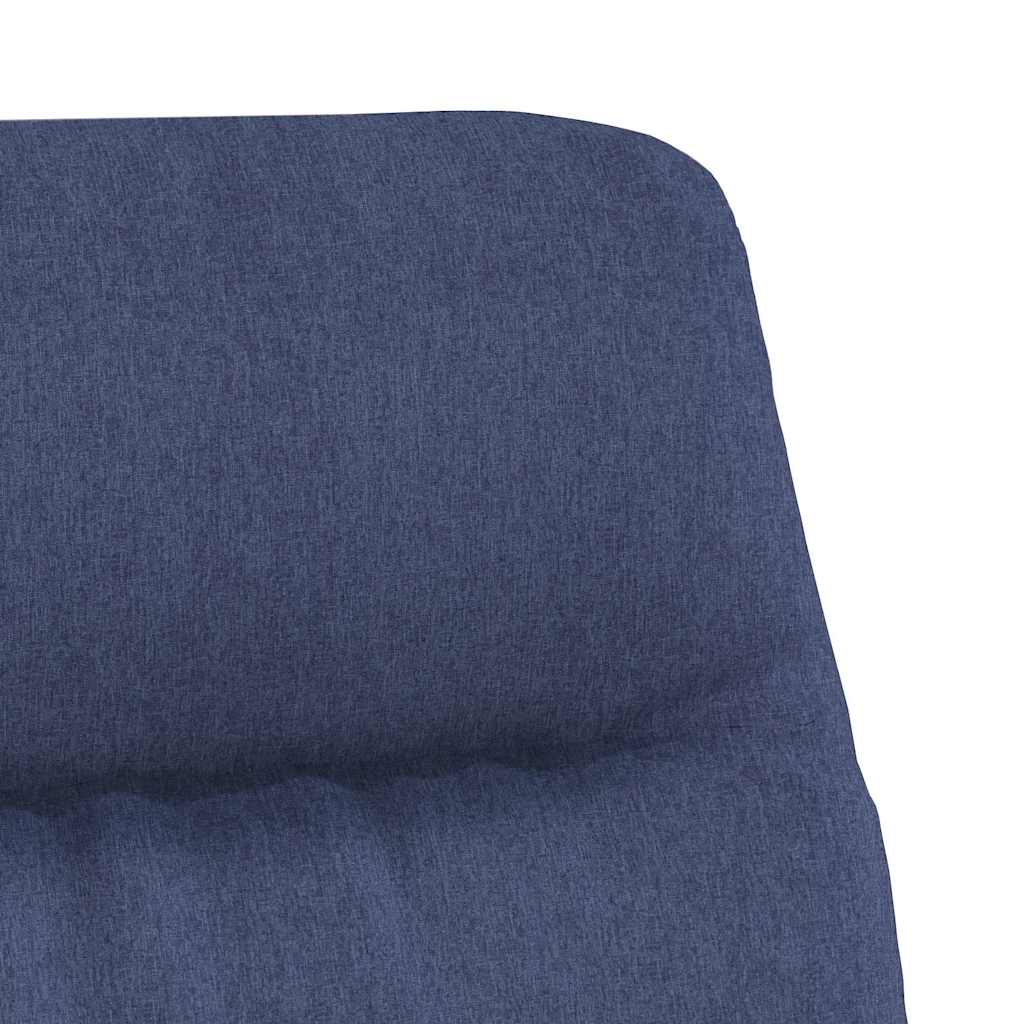 Stolica za opuštanje sa stolcem plava od tkanine