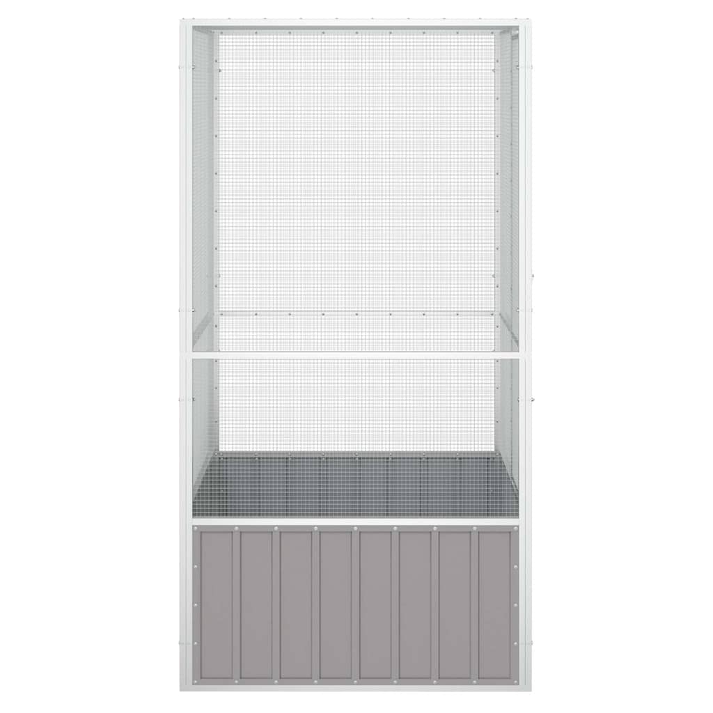 Kavez za ptice sivi 111 x 107 x 211,5 cm od pocinčanog čelika