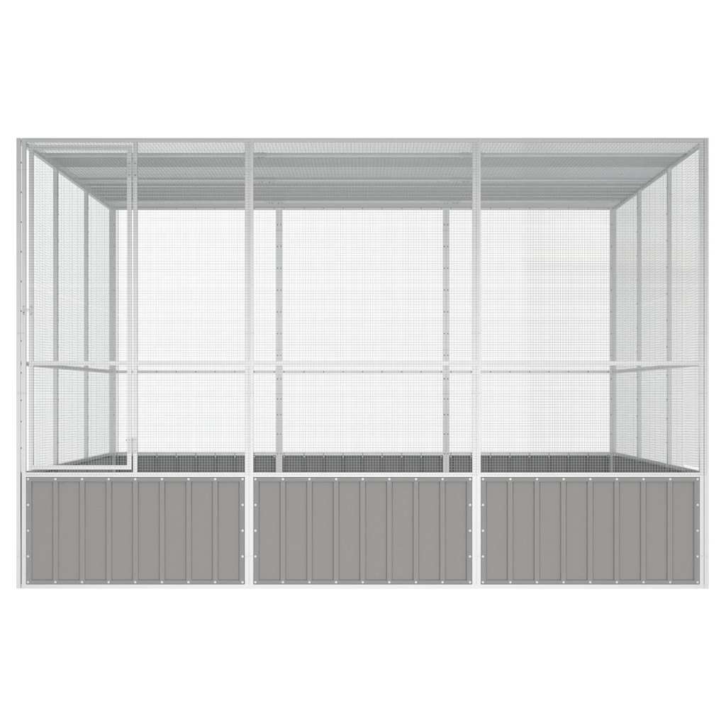 Kavez za ptice sivi 302,5x324,5x211,5 cm od pocinčanog čelika