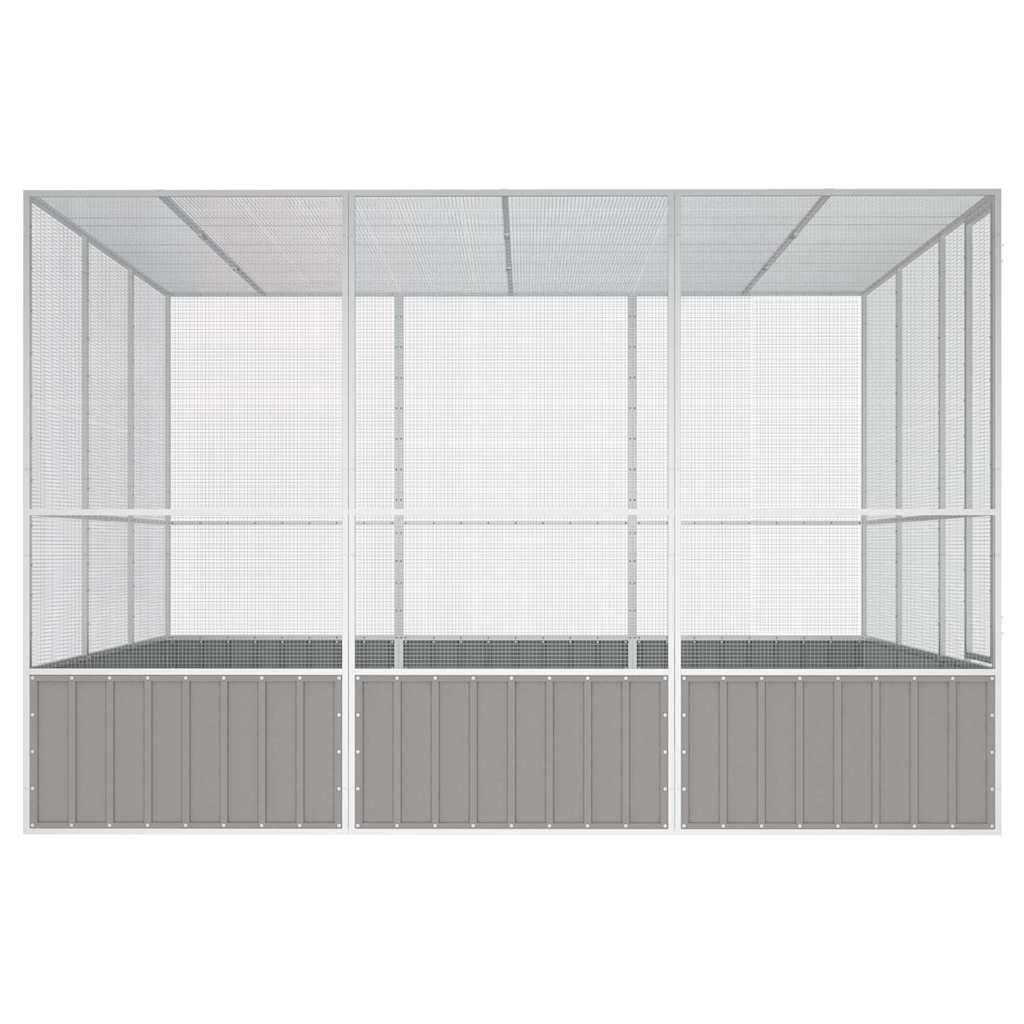 Kavez za ptice sivi 302,5x324,5x211,5 cm od pocinčanog čelika