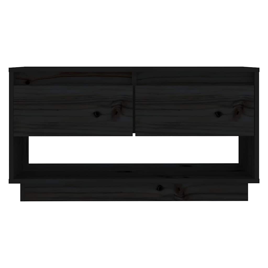 TV ormarić crni 74 x 34 x 40 cm od masivne borovine