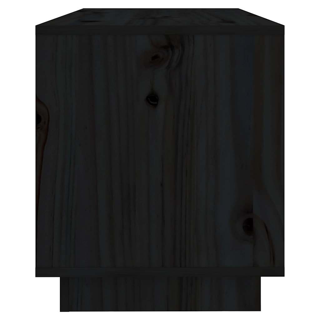 TV ormarić crni 74 x 34 x 40 cm od masivne borovine